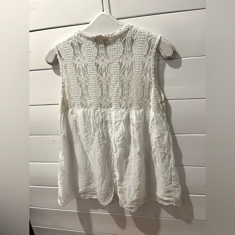 BELLAMBRA – M – Lace & Silk Sleeveless Top - Picture 6 of 8